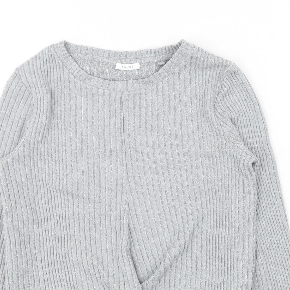 NEXT Girls Grey Viscose Pullover Sweatshirt Size 11 Years Pullover