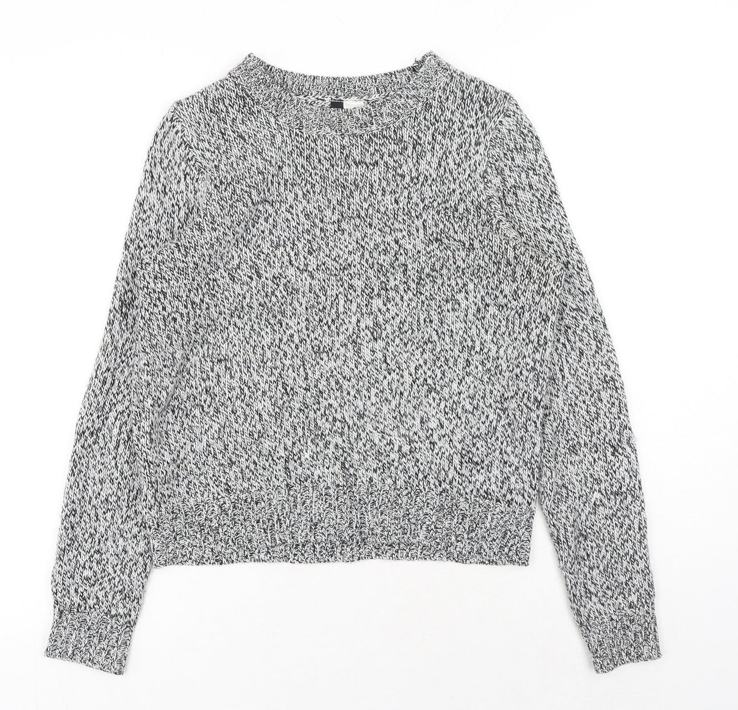 H&M Womens Grey Round Neck Acrylic Pullover Jumper Size XS