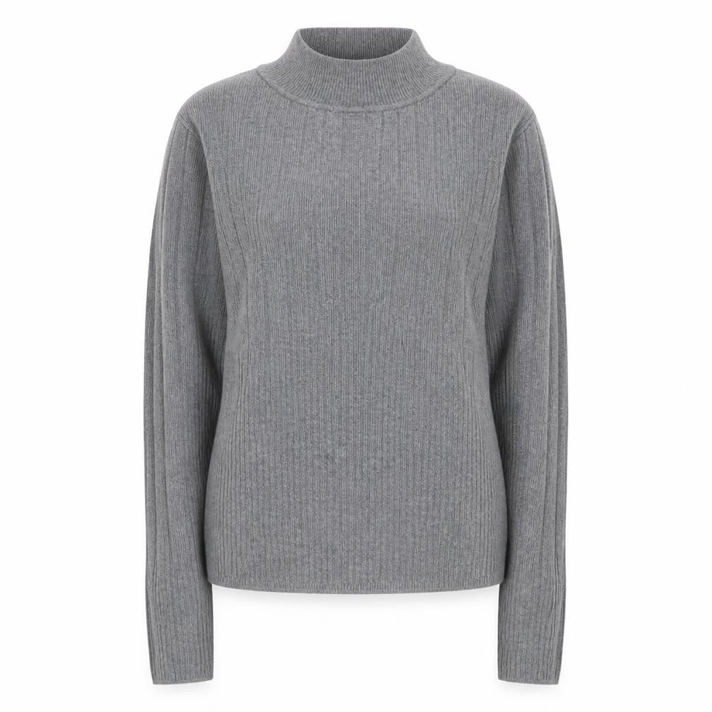 Marks and Spencer Womens Grey High Neck Viscose Pullover Jumper Size 8