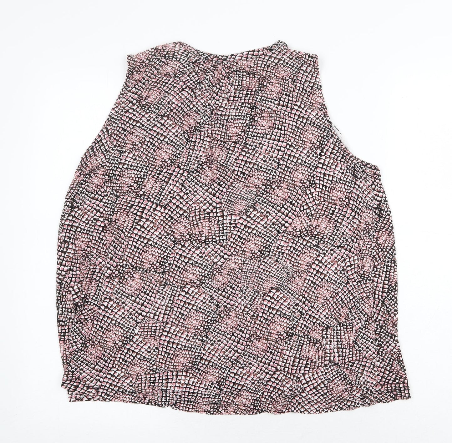 H&M Womens Pink Geometric Polyester Basic Tank Size M Scoop Neck
