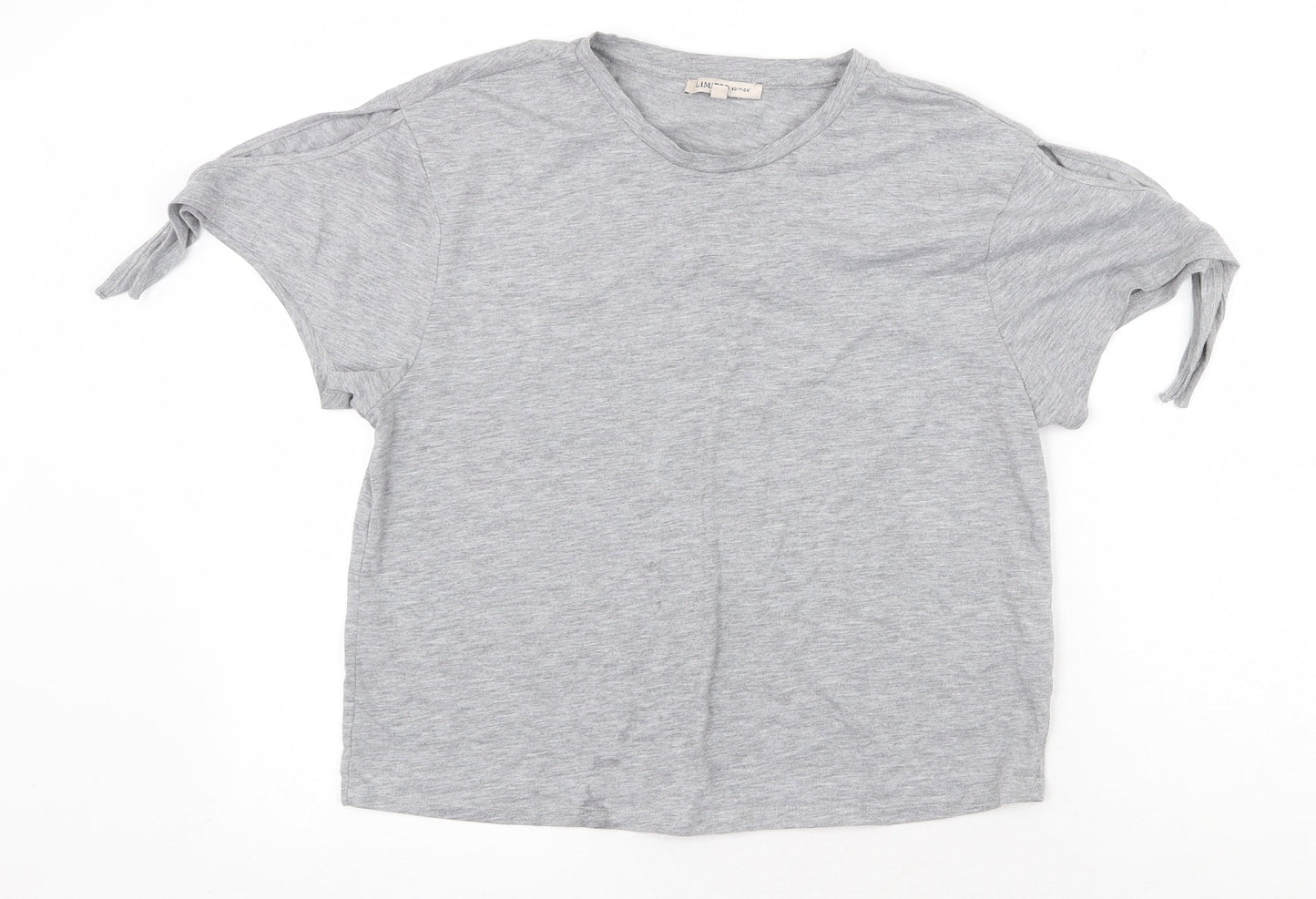 Marks and Spencer Womens Grey Polyester Basic T-Shirt Size 10 Round Neck