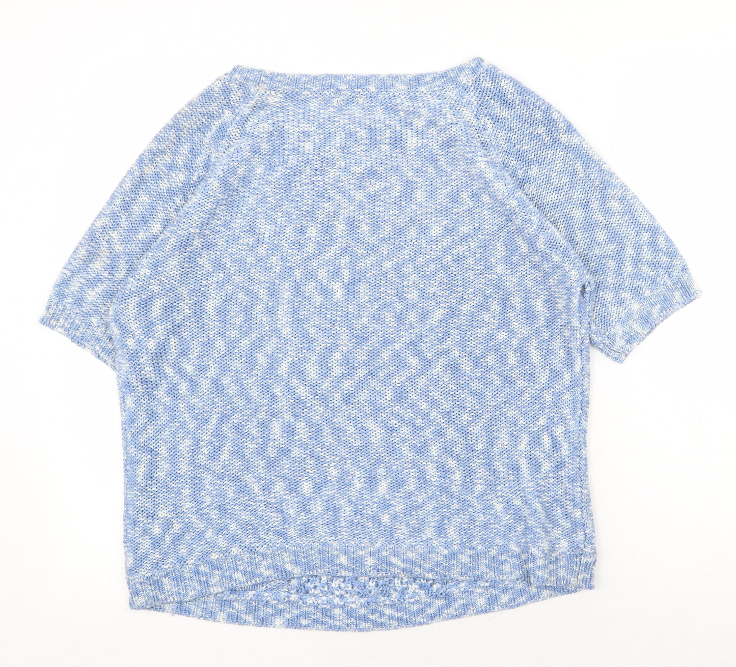 M&Co Womens Blue Round Neck Acrylic Pullover Jumper Size 12