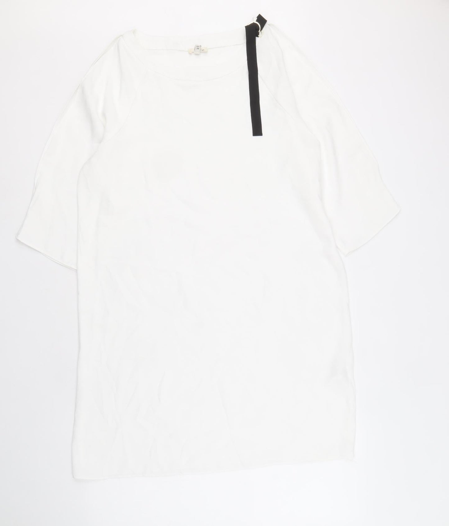 River Island Womens White Polyester Sheath Size 12 Round Neck Pullover