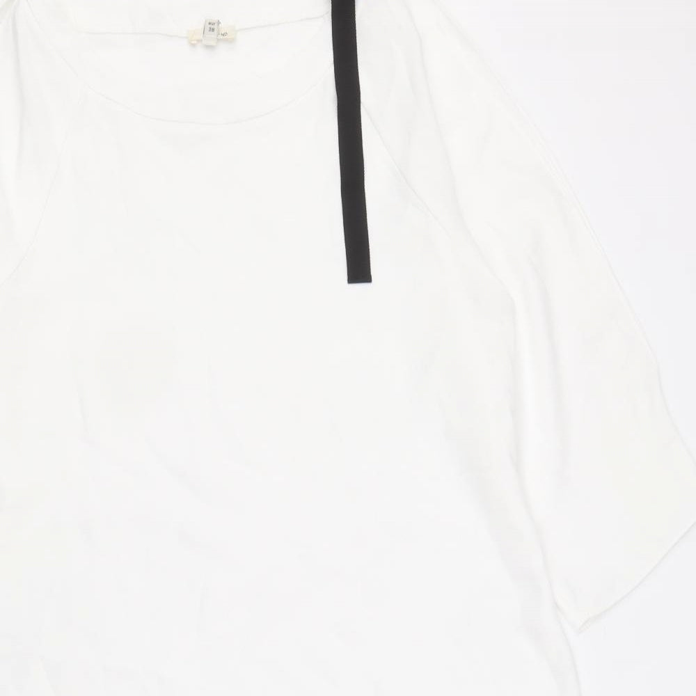 River Island Womens White Polyester Sheath Size 12 Round Neck Pullover