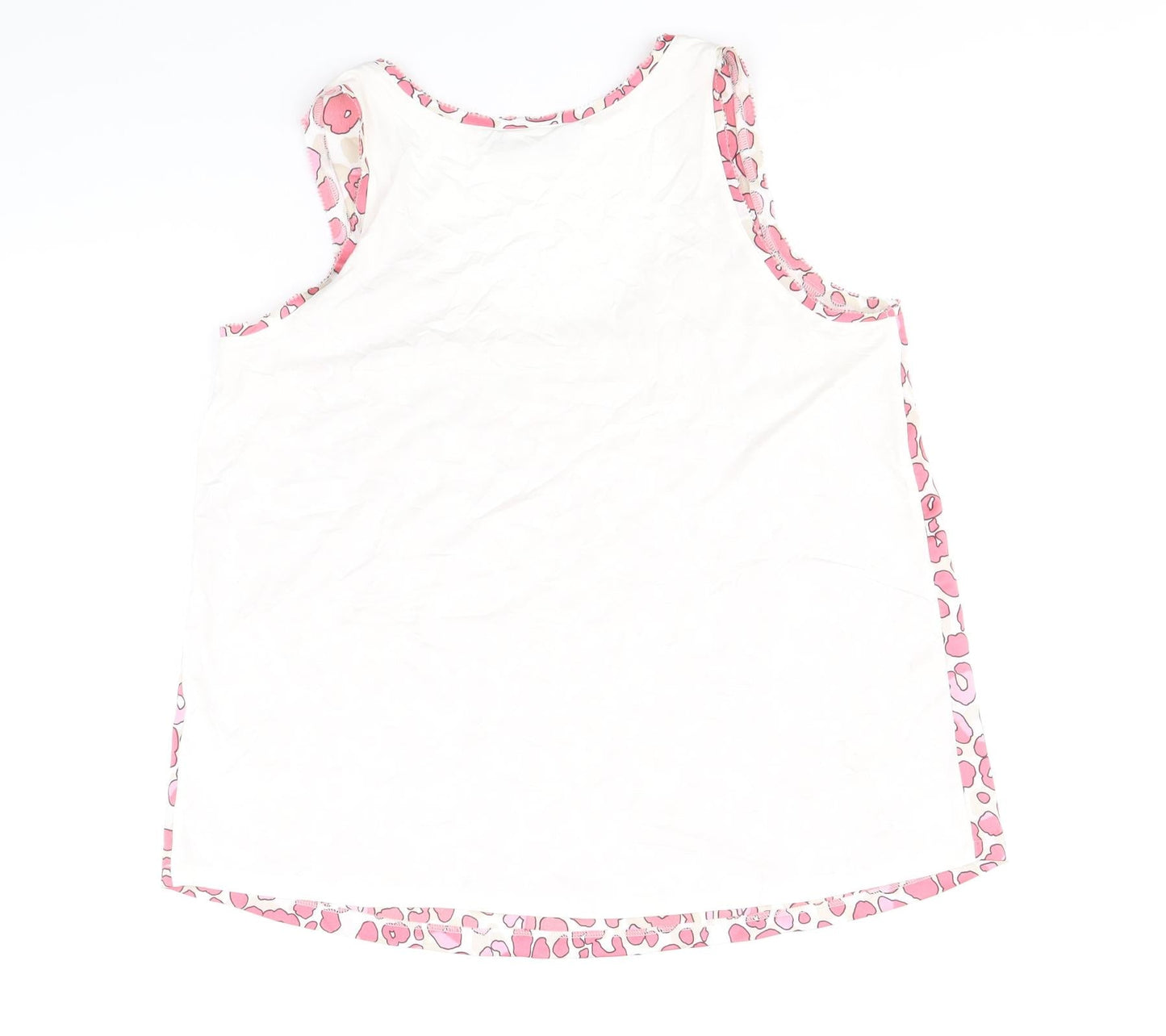 Marks and Spencer Womens Pink Animal Print Polyester Basic Tank Size 8 Scoop Neck - Leopard Print