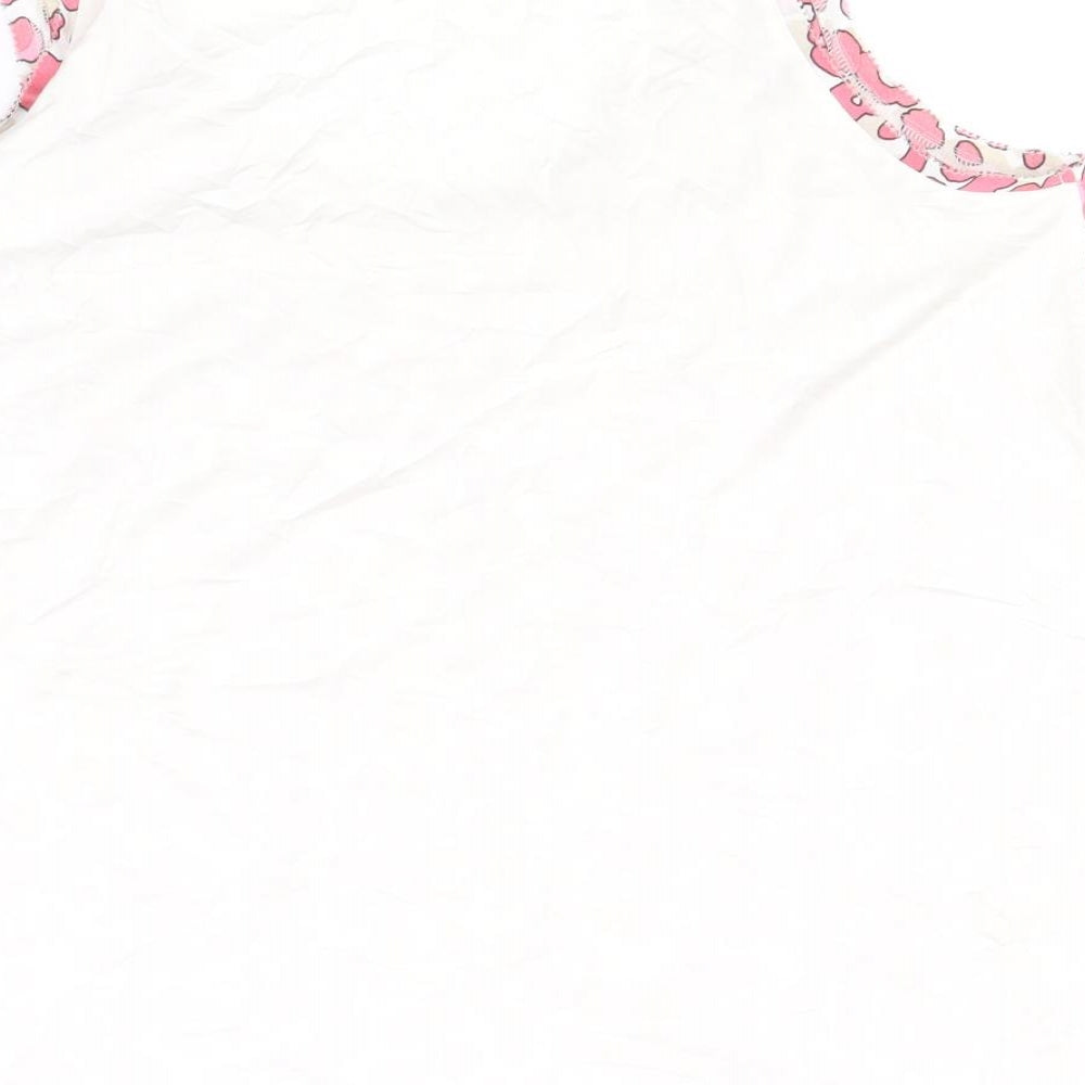 Marks and Spencer Womens Pink Animal Print Polyester Basic Tank Size 8 Scoop Neck - Leopard Print