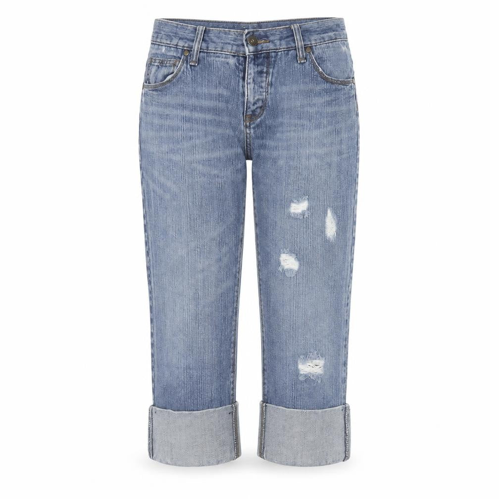 Lee Womens Blue Cotton Straight Jeans Size 30 in Regular Button