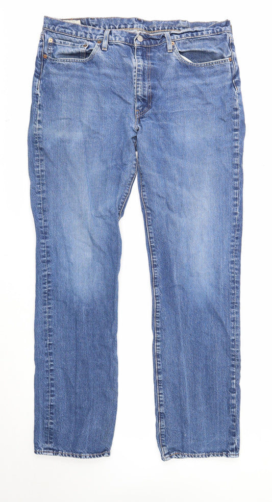 Levi's Mens Blue Cotton Straight Jeans Size 38 in L36 in Regular Zip