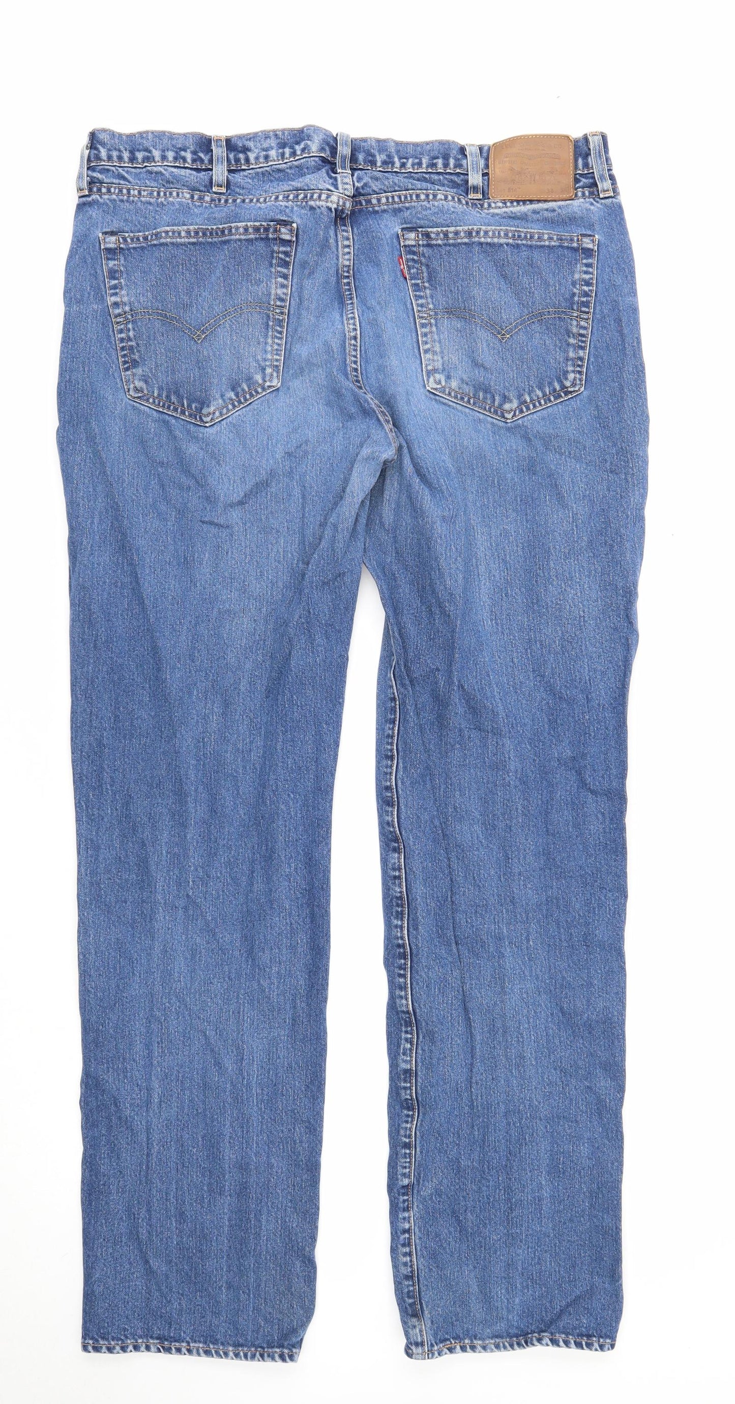 Levi's Mens Blue Cotton Straight Jeans Size 38 in L36 in Regular Zip