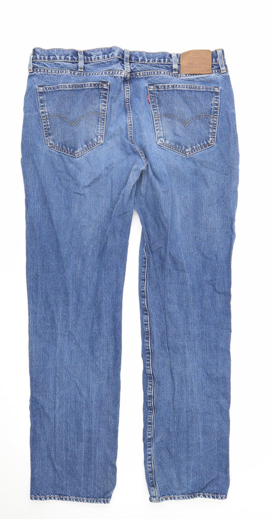 Levi's Mens Blue Cotton Straight Jeans Size 38 in L36 in Regular Zip