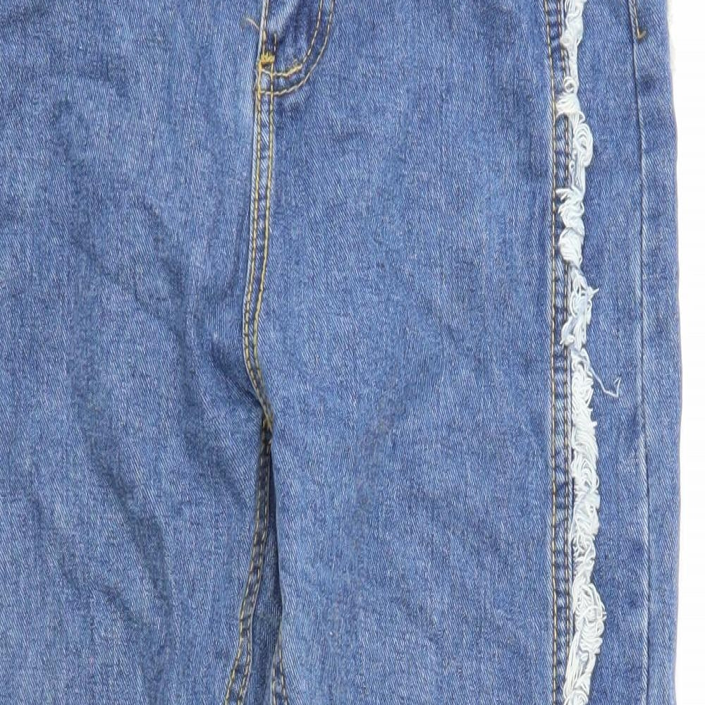 Preworn Womens Blue Cotton Straight Jeans Size S Regular Zip
