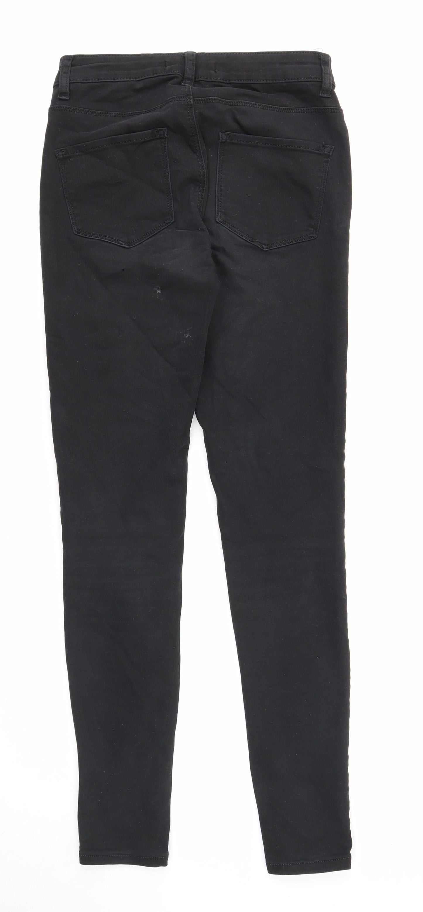 Denim & Co. Womens Black Cotton Skinny Jeans Size 8 Regular Zip