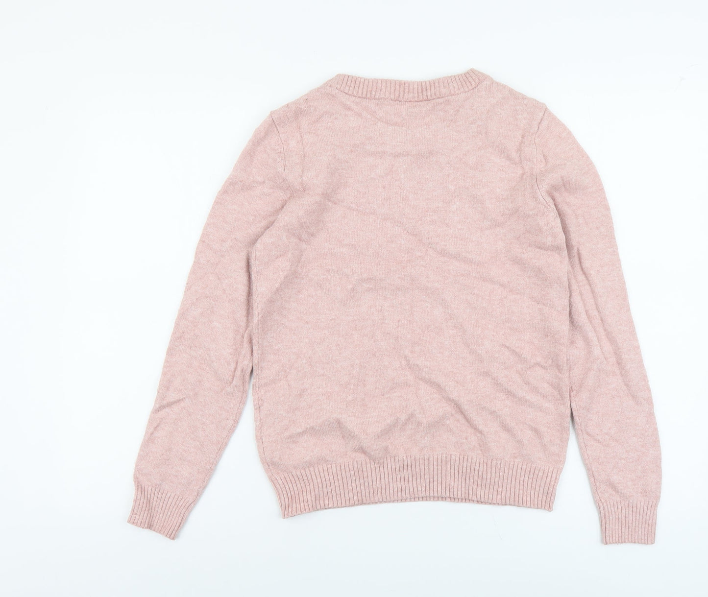 VILA Womens Pink Scoop Neck Viscose Pullover Jumper Size XS
