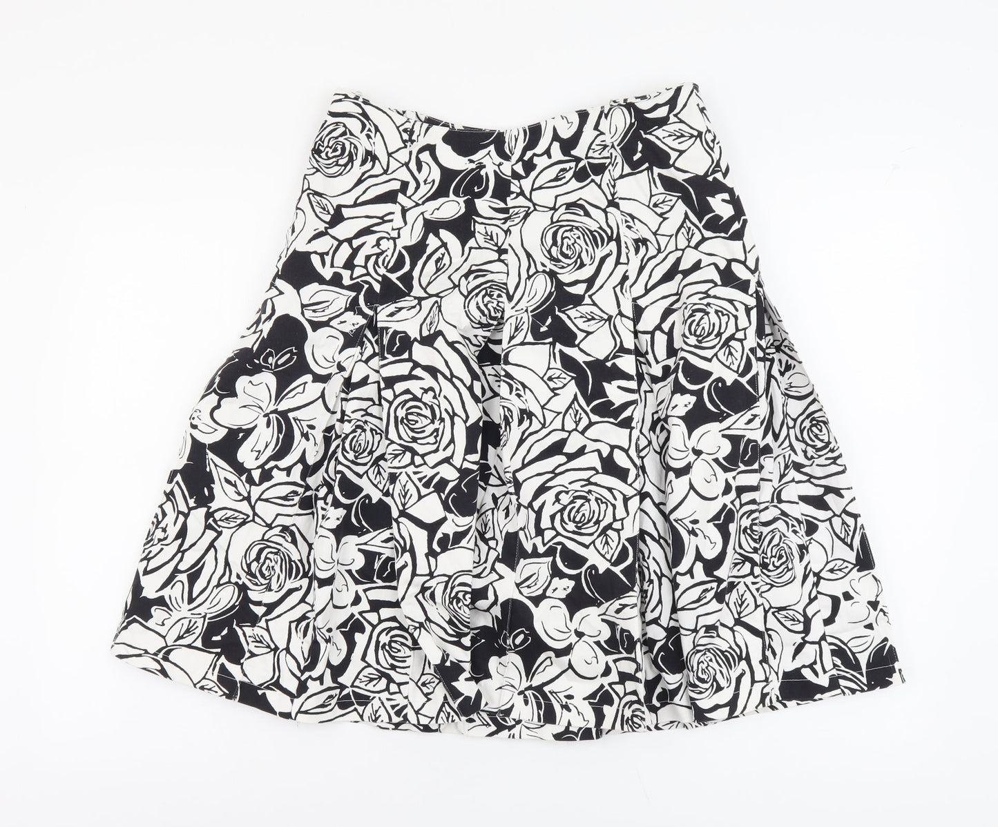 Concept Womens Black Floral Cotton Tulip Skirt Size 14 Zip