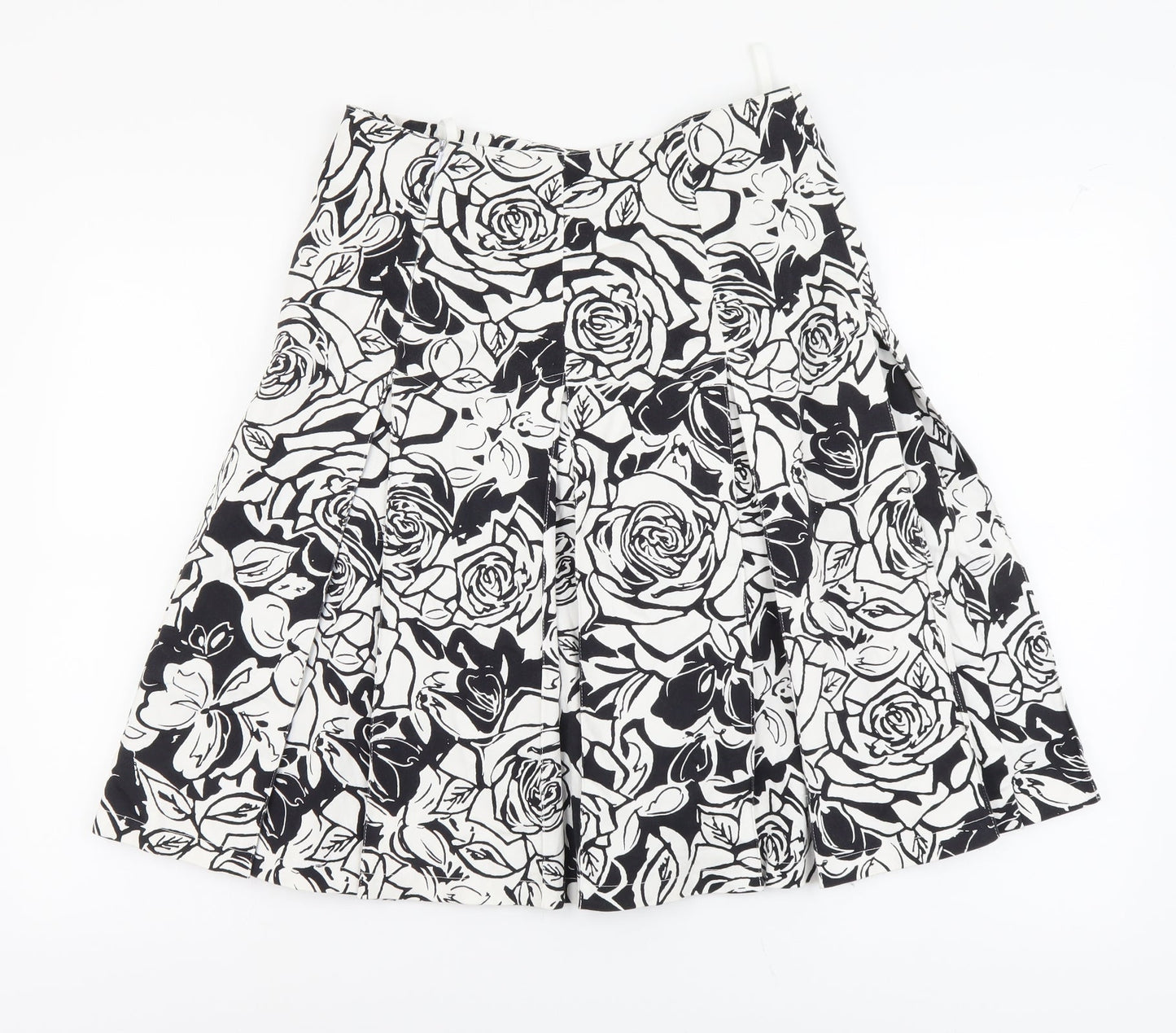 Concept Womens Black Floral Cotton Tulip Skirt Size 14 Zip
