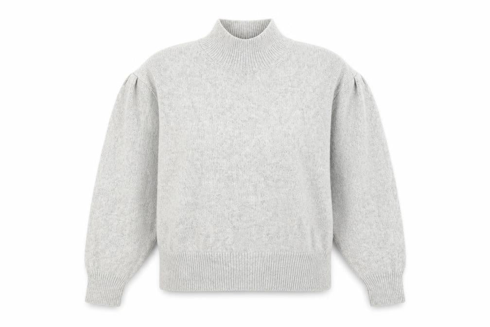 Marks and Spencer Womens Grey Mock Neck Polyester Pullover Jumper Size M