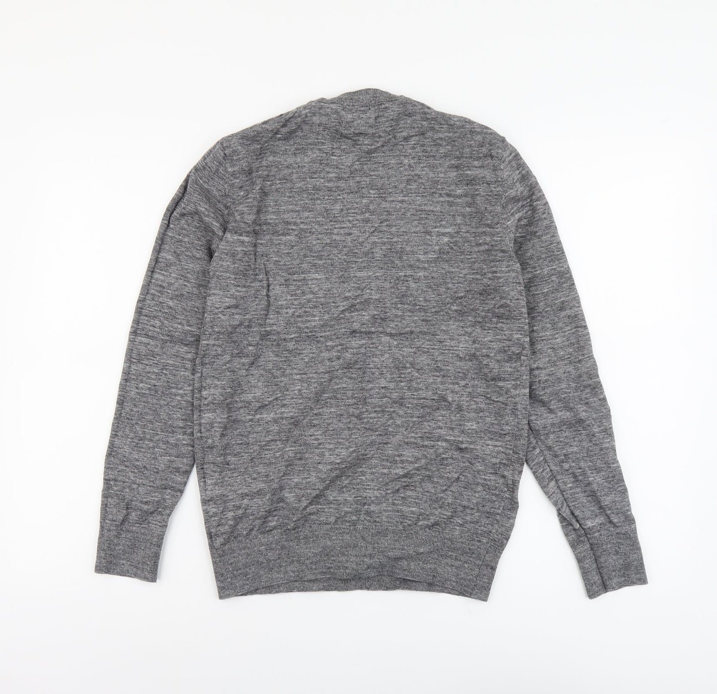 H&M Mens Grey Round Neck Cotton Pullover Jumper Size XS Long Sleeve
