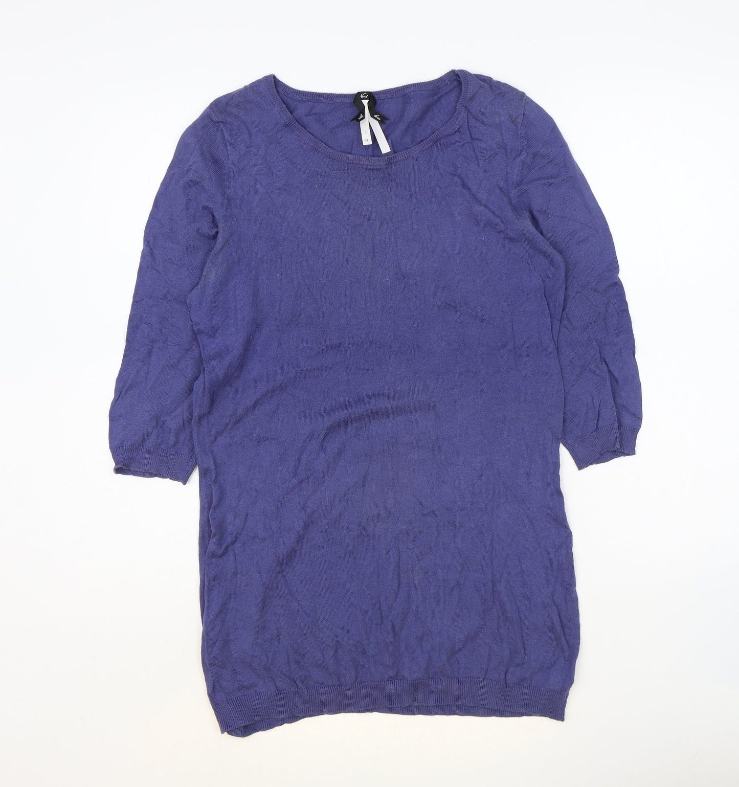 Preworn Womens Blue Scoop Neck Polyester Pullover Jumper Size 12