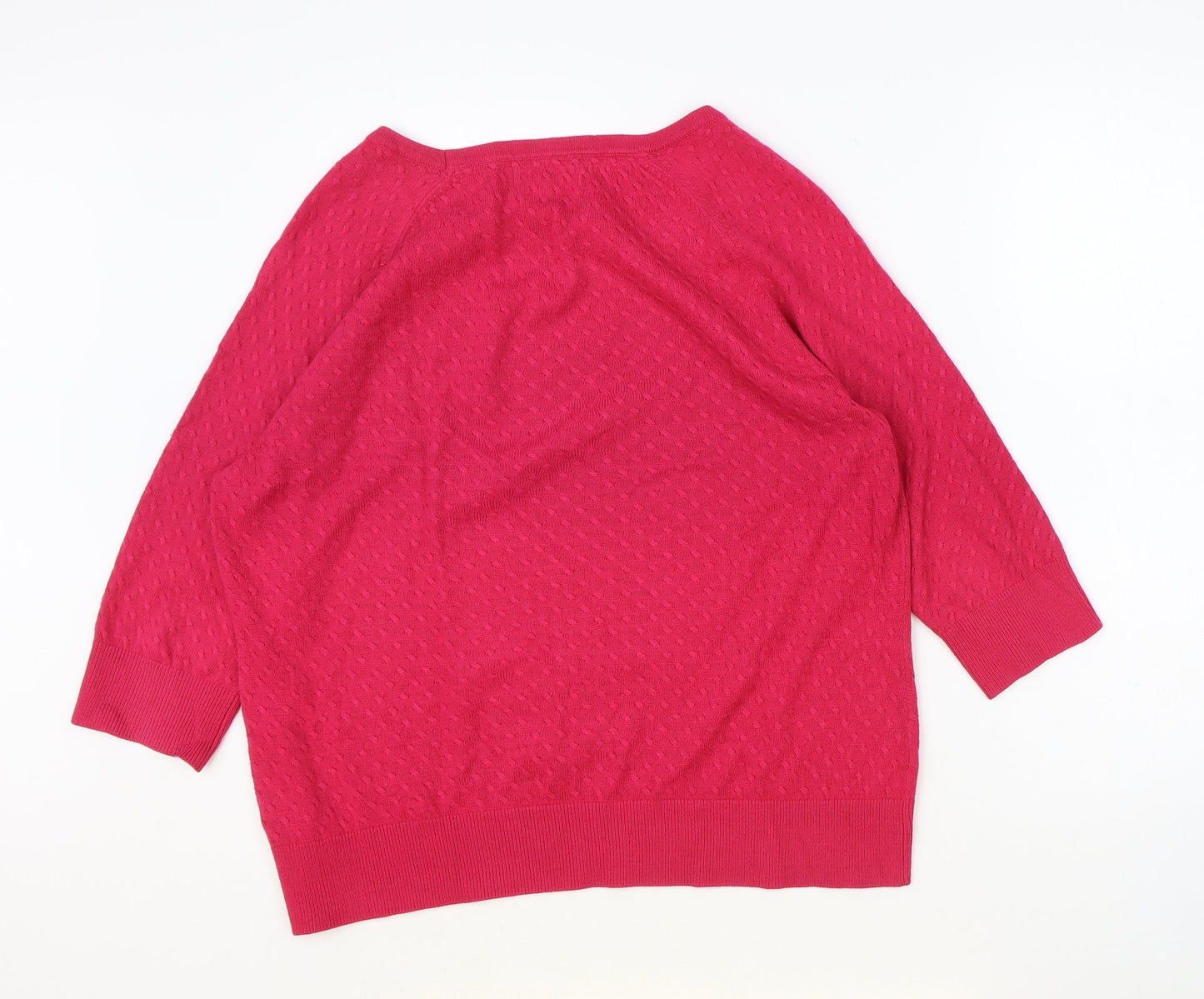 Marks and Spencer Womens Pink Scoop Neck Acrylic Pullover Jumper Size 16