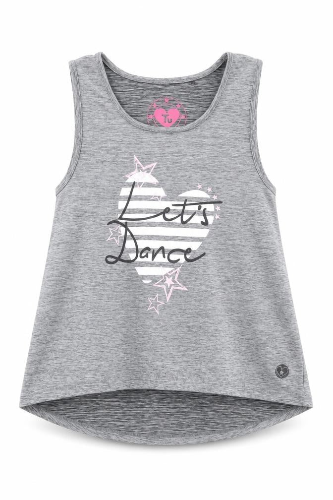 TU Girls Grey Polyamide Basic Tank Size 12 Years Scoop Neck Pullover - Let's Dance
