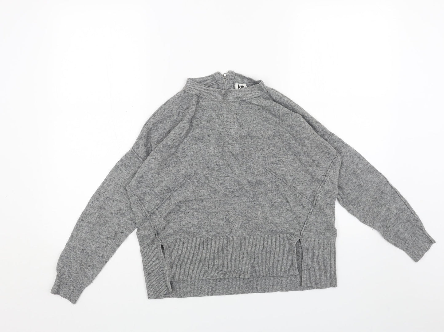 John Lewis Womens Grey Scoop Neck Acrylic Pullover Jumper Size S - Box Fit