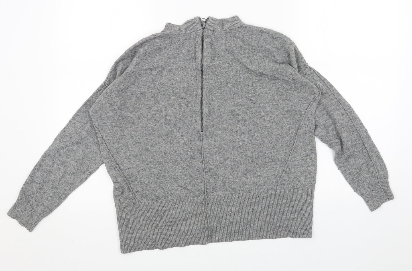 John Lewis Womens Grey Scoop Neck Acrylic Pullover Jumper Size S - Box Fit