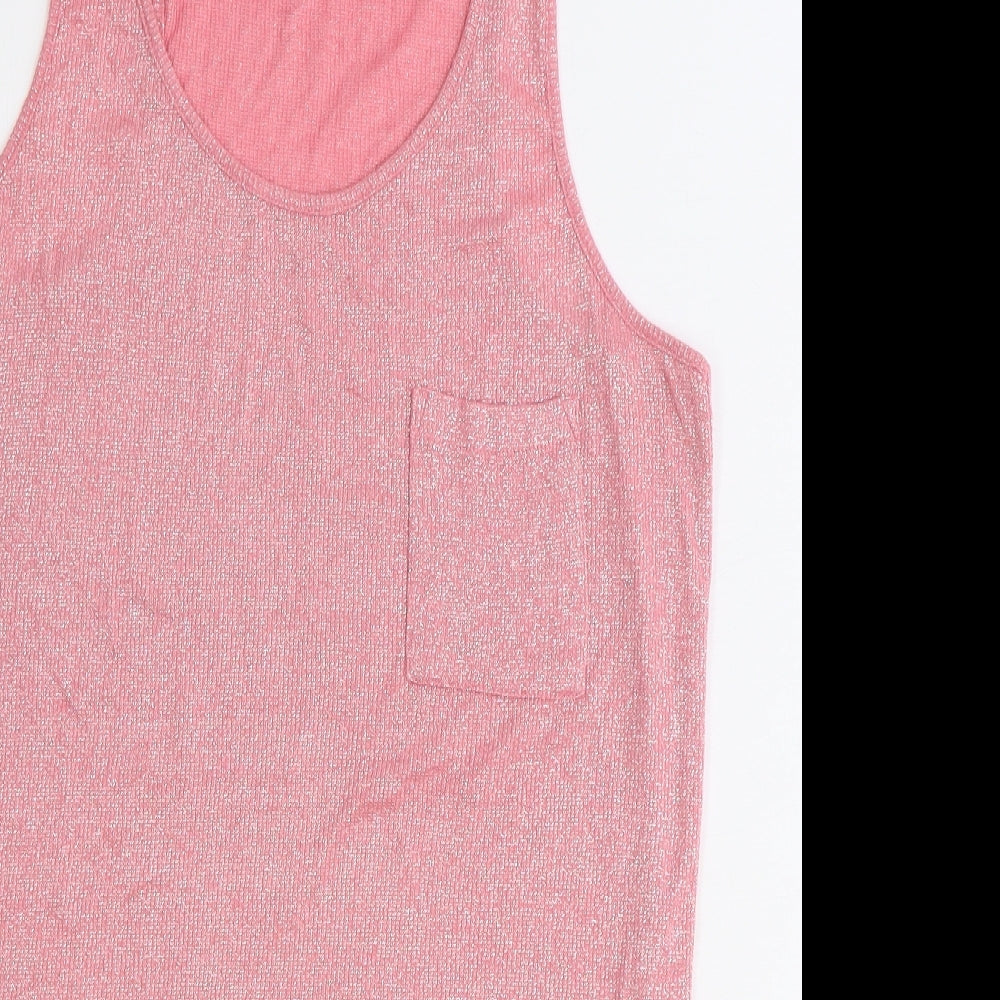 NEXT Womens Pink Viscose Basic Tank Size 12 Scoop Neck