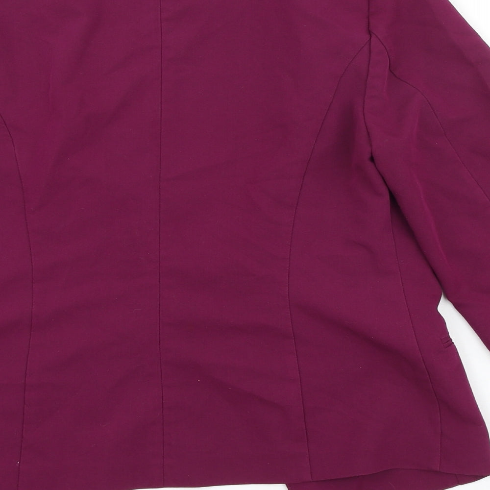 Marks and Spencer Womens Purple Polyester Jacket Blazer Size 8