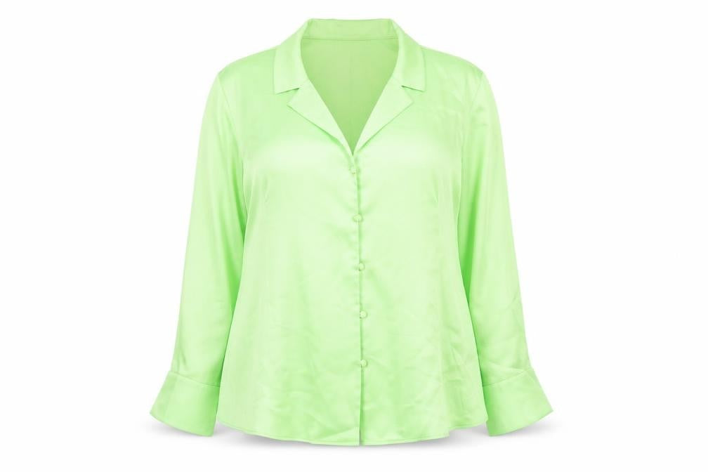 Marks and Spencer Womens Green Polyester Basic Button-Up Size 18 V-Neck