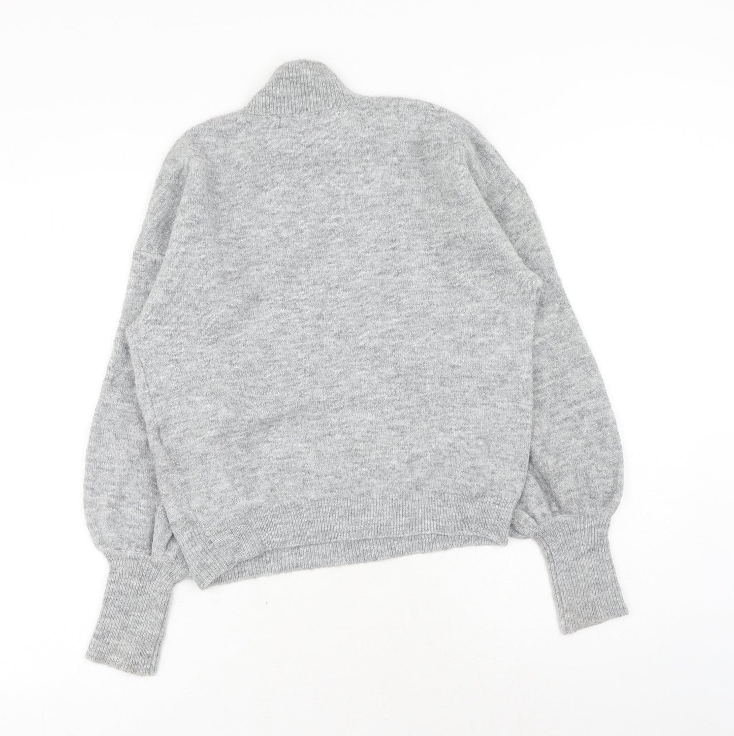 VERO MODA Womens Grey High Neck Polyester Pullover Jumper Size XS