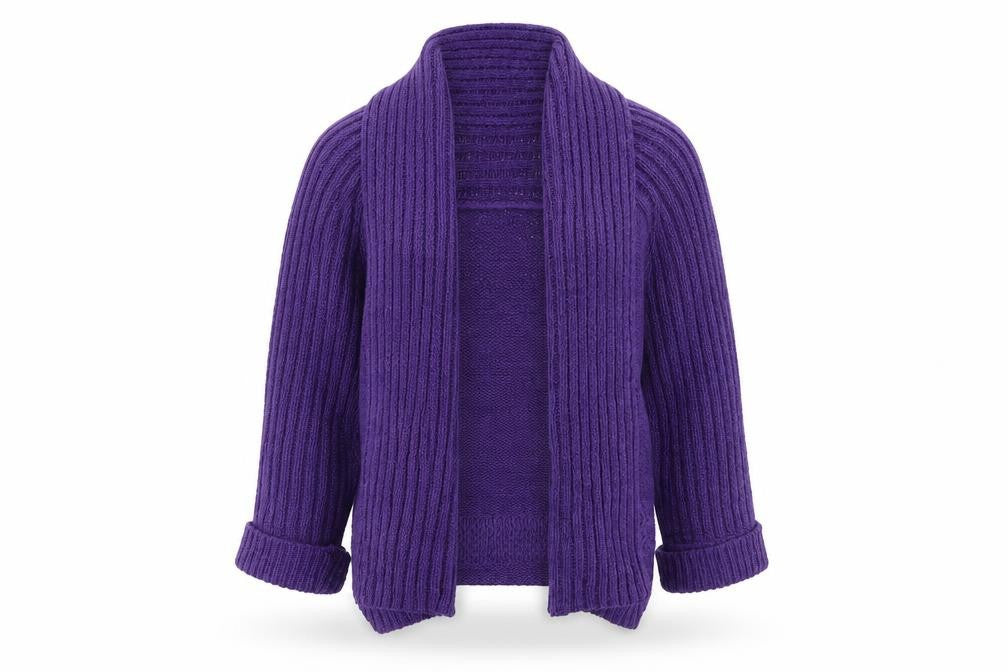 Marks and Spencer Womens Purple V-Neck Acrylic Shrug Jumper Size 12