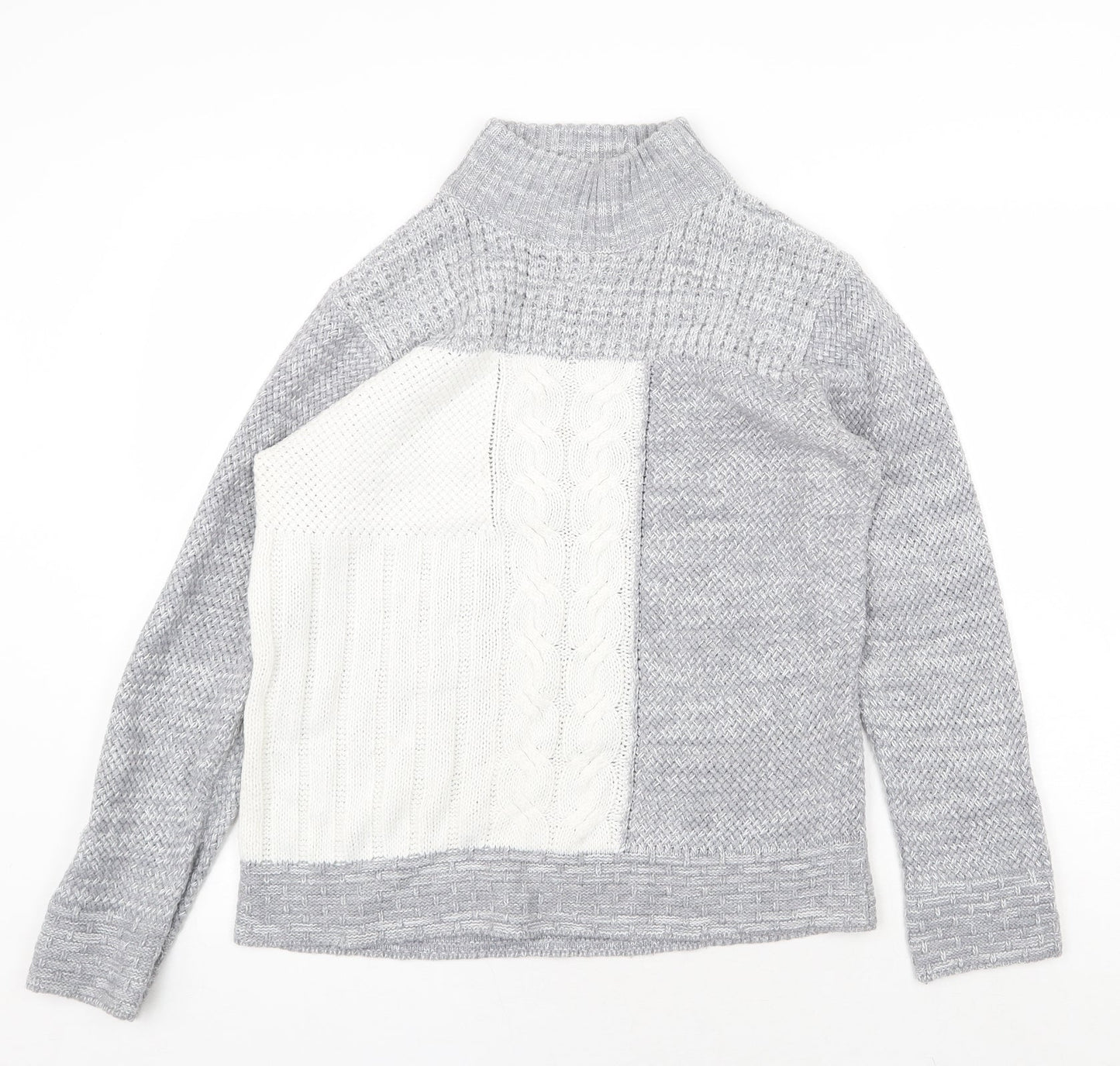 Damart Womens Grey High Neck Acrylic Pullover Jumper Size L