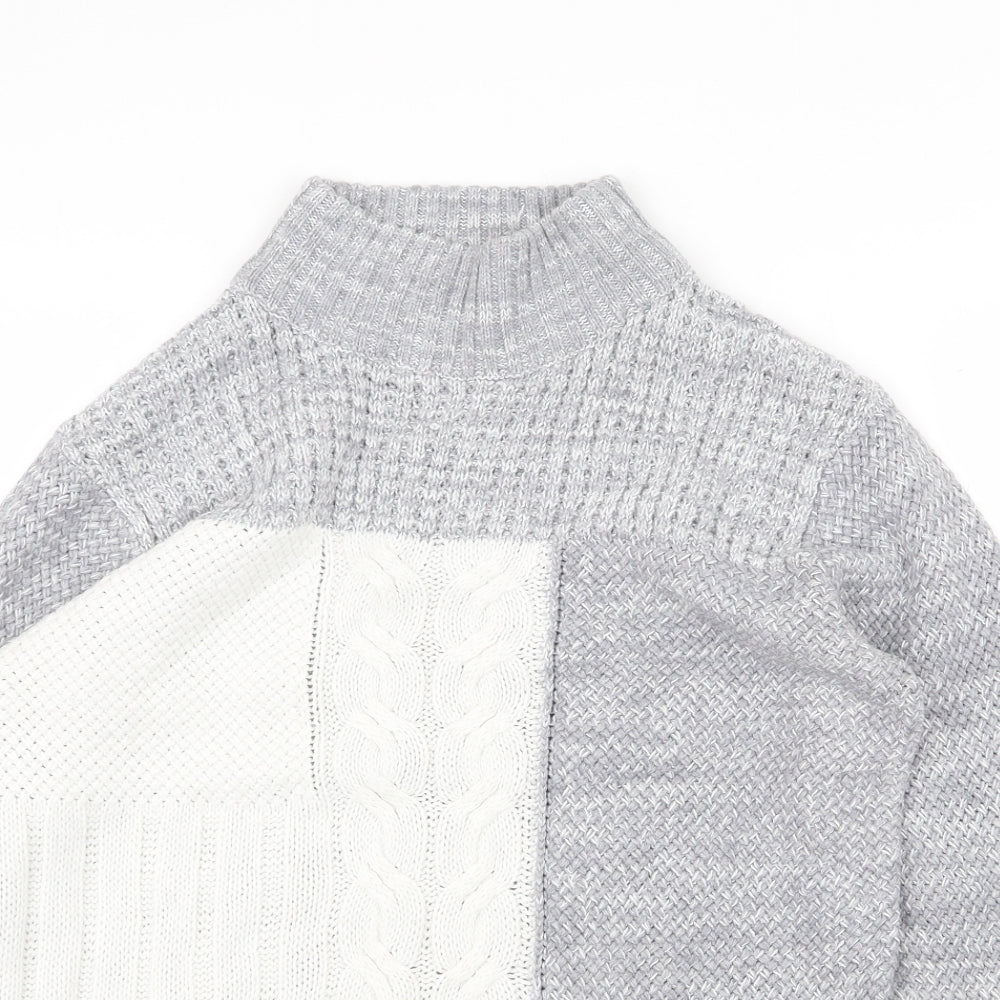 Damart Womens Grey High Neck Acrylic Pullover Jumper Size L