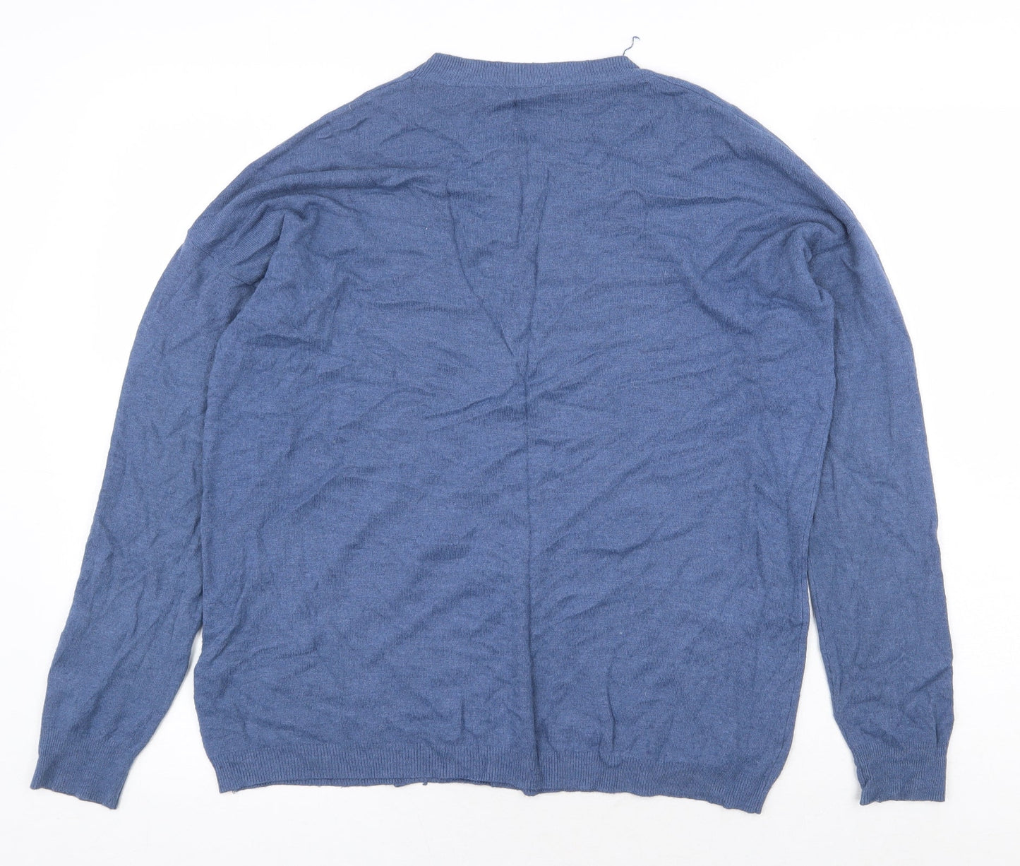 Preworn Womens Blue Scoop Neck Viscose Pullover Jumper Size L