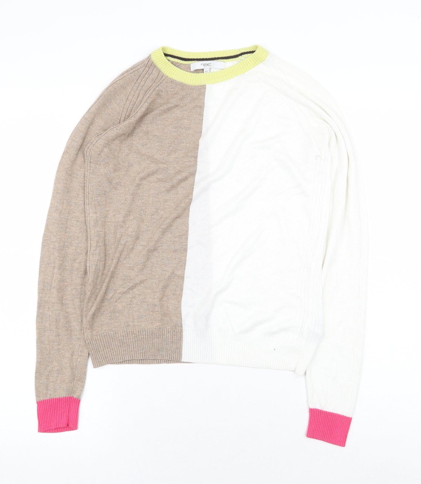 NEXT Womens Multicoloured Round Neck Polyester Pullover Jumper Size XS