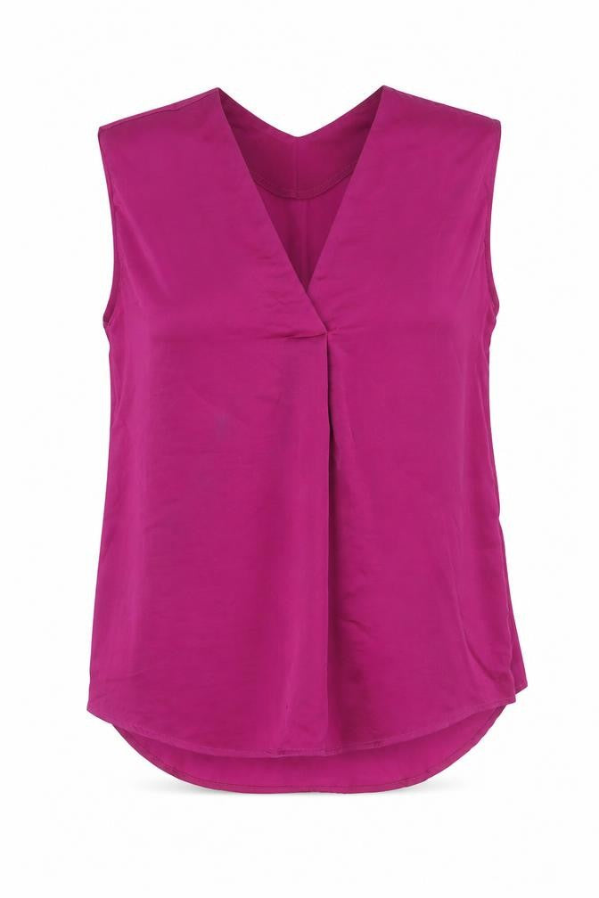 marks and Womens Purple Polyester Basic Blouse Size 8 V-Neck