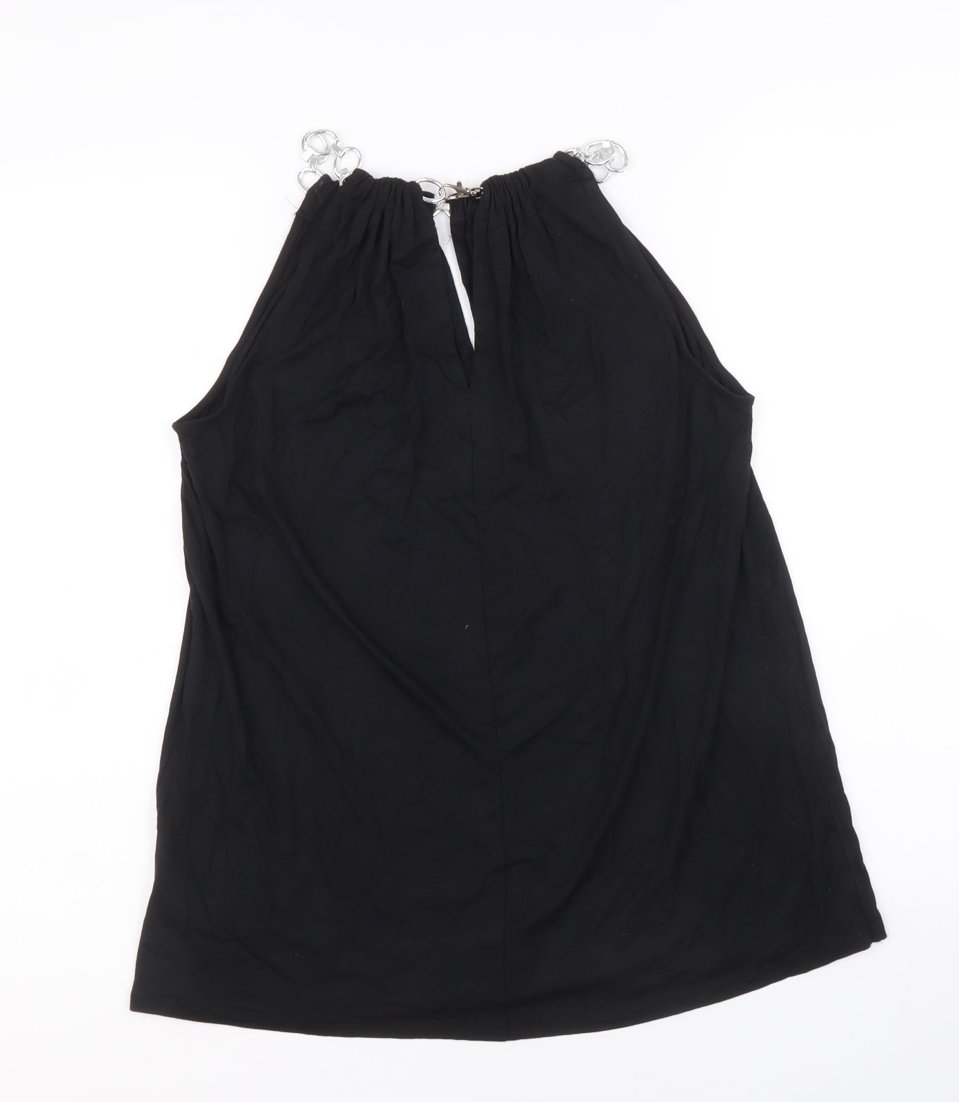 Cable & Gauge Womens Black Viscose Basic Tank Size M Round Neck