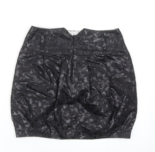 River Island Womens Black Geometric Polyester Tulip Skirt Size 6 Zip
