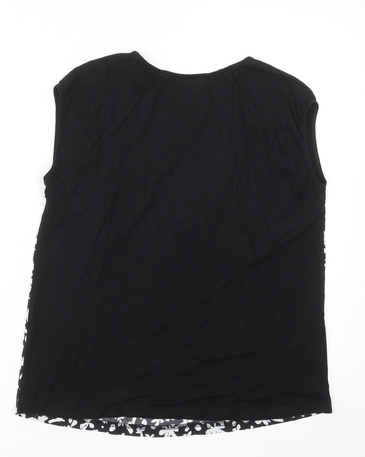 Louise FD Womens Black Geometric Polyester Basic Blouse Size S Boat Neck