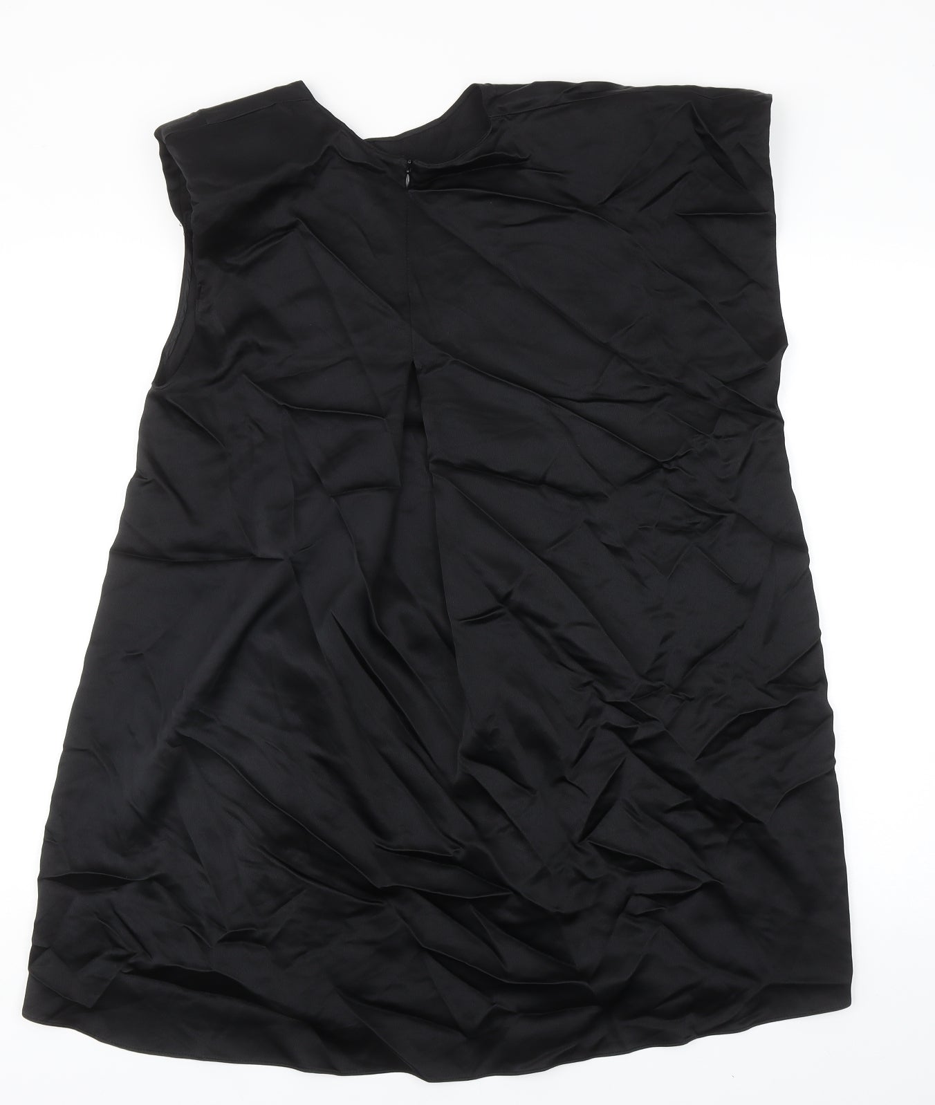 Zara Womens Black Viscose A-Line Size XS Off the Shoulder Zip - Shoulder Pads