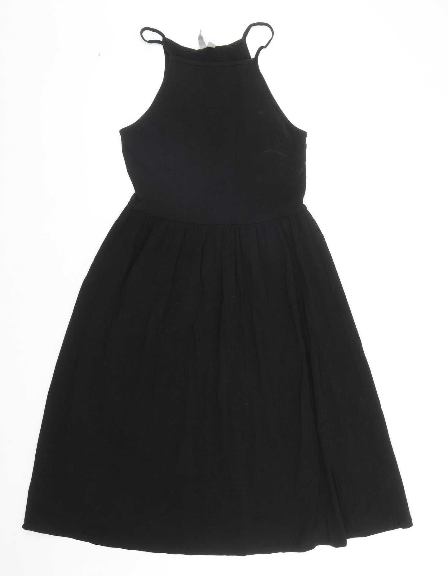 ASOS Womens Black Cotton Fit & Flare Size 10 Round Neck Pullover