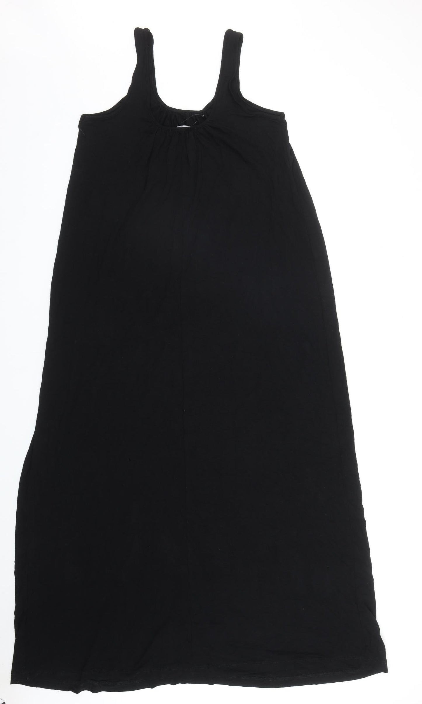 NEXT Womens Black Viscose Tank Dress Size 10 Scoop Neck Pullover