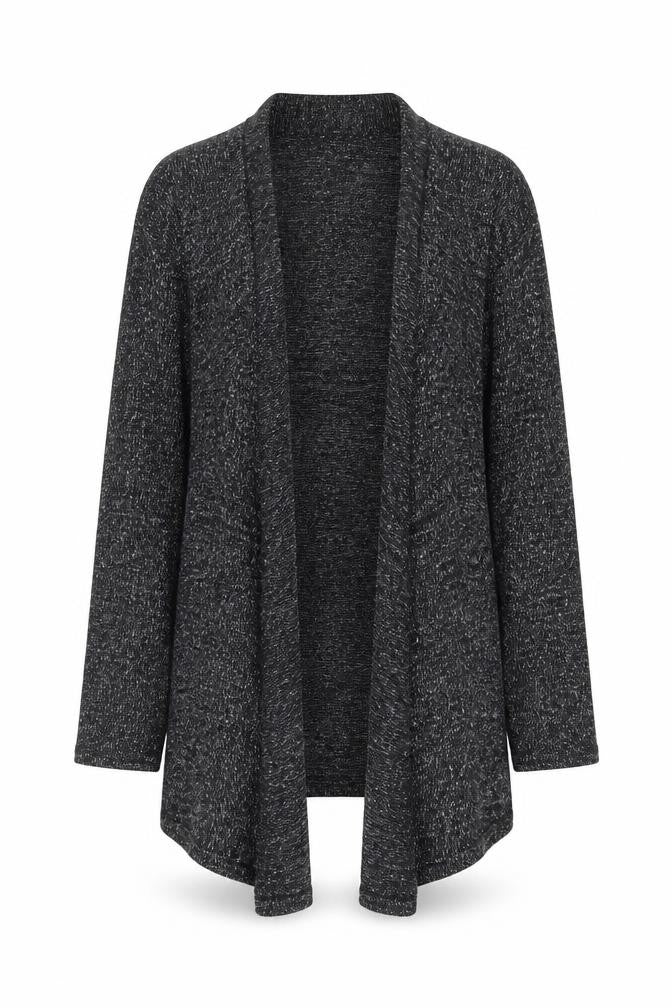 H&M Girls Black V-Neck Polyester Cardigan Jumper Size 10-11 Years Hook & Eye - Waterfall design