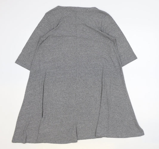 WILDE Womens Grey Polyester Jumper Dress Size L Boat Neck Pullover