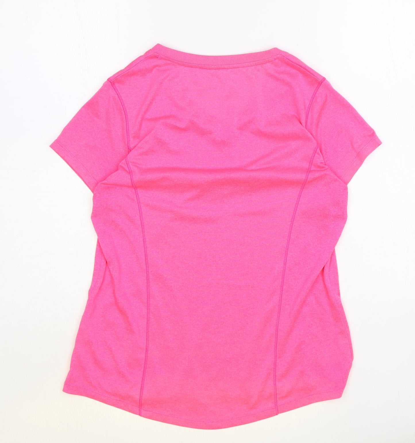 Preworn Womens Pink Polyester Basic T-Shirt Size S Round Neck