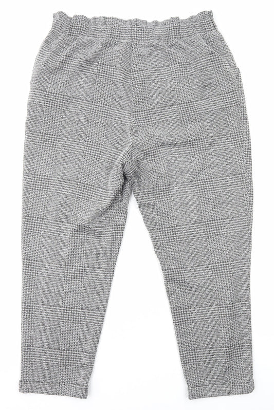 Preworn Womens Grey Plaid Polyester Dress Pants Trousers Size XL Regular