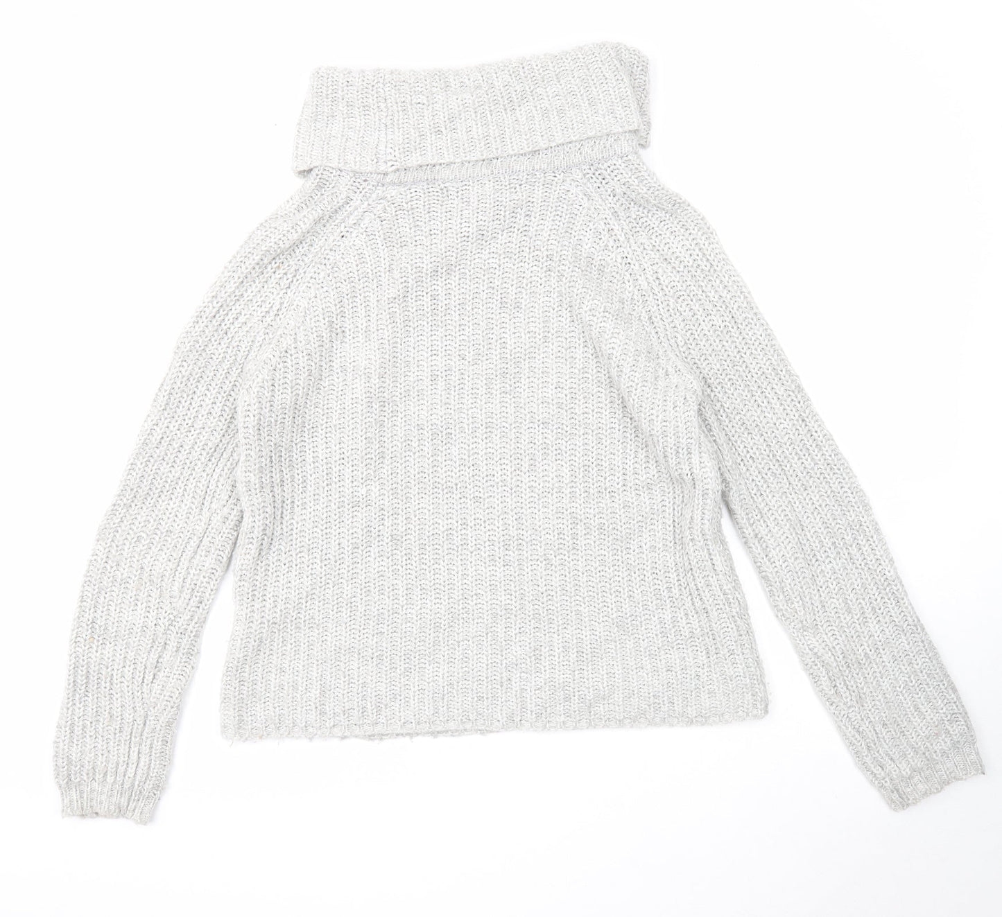 Amara Womens Grey Roll Neck Acrylic Pullover Jumper Size 12