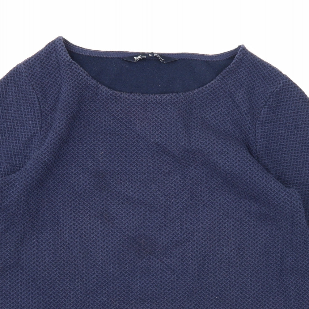 Crew Clothing Womens Blue Round Neck Cotton Pullover Jumper Size 10