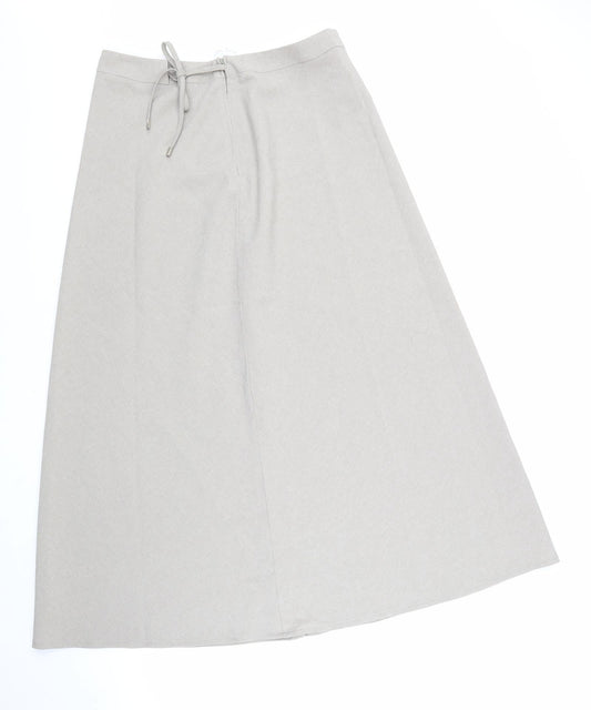 Topics Womens Beige Polyester Swing Skirt Size 10 Zip