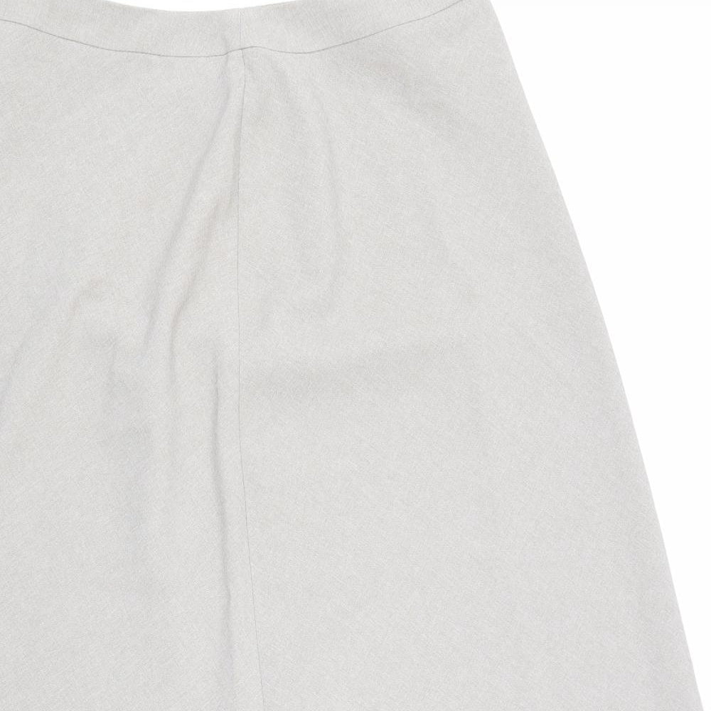 Topics Womens Beige Polyester Swing Skirt Size 10 Zip